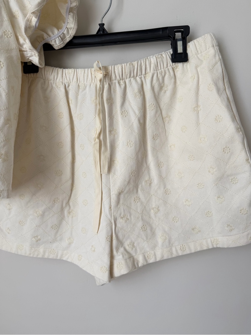Caroline Constas Cream Eyelet cotton Short sleeve sailor tie Top & Shorts set - Picture 2 of 10